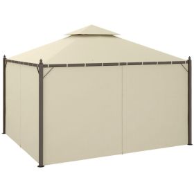 10' x 12' Outdoor Patio Gazebo with Curtains, Two-Tier Roof, Beige (Option: Beige-1990x280x170 mm)
