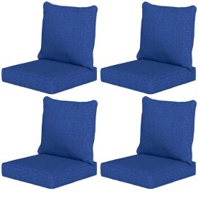 8 Patio Chair Cushions with Seat & Backrest, Fade Resistant Seat Replacement Cushion Set, Navy Blue (Option: Navy Blue-630x310x610 mm)