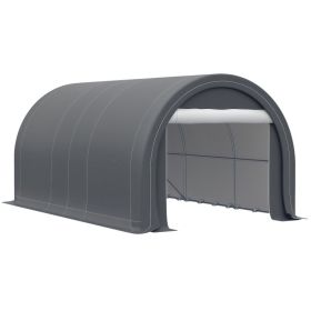 10' x 16' Carport, Heavy Duty Portable Garage Storage Tent with Large Zippered Door, Anti-UV PE Canopy Cover for Car, Truck, Boat, Motorcycle, B (Option: Grey-1820x400x225 mm)